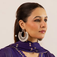 Rawa Chaandbali With Freshwater Pearls