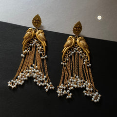 Sterling Silver Pearl Parrot Earring