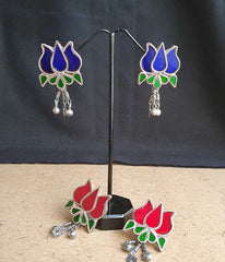 Afghan Glass Lotus Earring