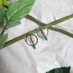 Copper Infused Silver Hoop Earring
