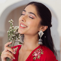 Sterling Silver 925 Utsav Patang Dual Jhumka Earring