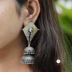 Sterling Silver 925 Utsav Patang Dual Jhumka Earring