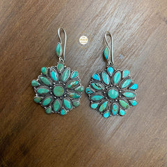 Floral Hoop Earring -Semi Precious