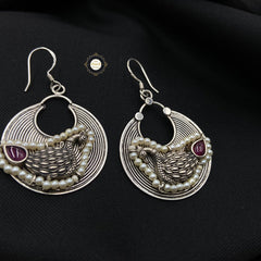 Peacock Hoop Earring