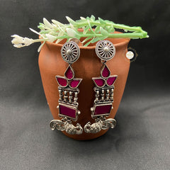 Peacock Glass Earring