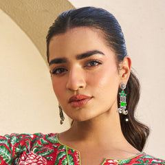 Peacock Glass Earring