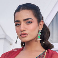 Peacock Glass Earring