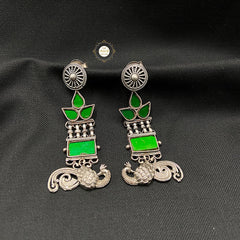 Peacock Glass Earring