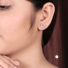 Sparkling Silver Tree Of Life Studs