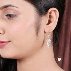 Sparkling Silver Blooming Flower Earring