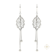 Sparkling Silver Leaf Dangle Earring