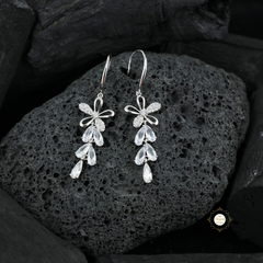 Sparkling Silver Blooming Flower Earring