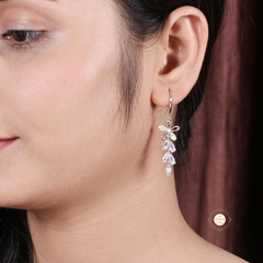 Sparkling Silver Blooming Flower Earring