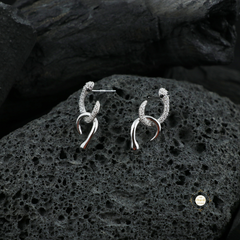 Sparkling Silver Statement Snake Earring