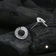 Sparkling Silver Twilight Circle Earring