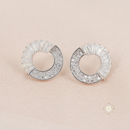Sparkling Silver Twilight Circle Earring