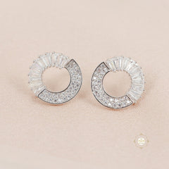 Sparkling Silver Twilight Circle Earring