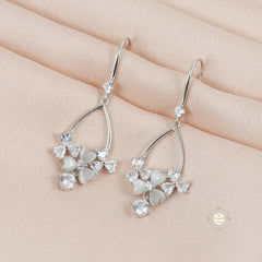 Sparkling Silver Blossom Drop earring