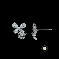 Sparkling Silver Butterfly Stud Earring