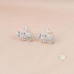 Sparkling Silver Butterfly Stud Earring