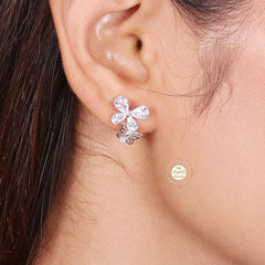 Sparkling Silver Butterfly Stud Earring