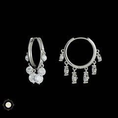 Sterling Silver Sparkling Moonlit Gleam Earring