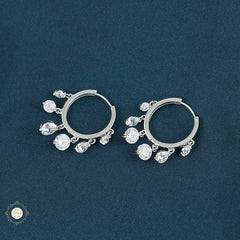 Sterling Silver Sparkling Moonlit Gleam Earring