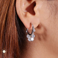 Sterling Silver Sparkling Moonlit Gleam Earring