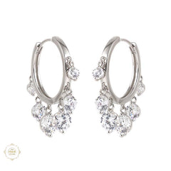 Sterling Silver Sparkling Moonlit Gleam Earring