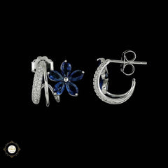 Sterling Silver Sparkling Silver Blooming Grace Earring