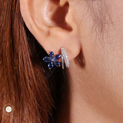 Sterling Silver Sparkling Silver Blooming Grace Earring