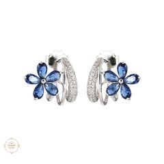 Sterling Silver Sparkling Silver Blooming Grace Earring