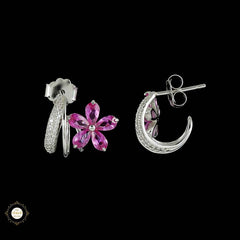 Sterling Silver Sparkling Silver Blooming Grace Earring