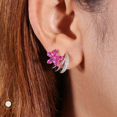 Sterling Silver Sparkling Silver Blooming Grace Earring