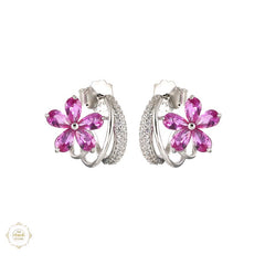 Sterling Silver Sparkling Silver Blooming Grace Earring