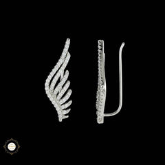 Sterling Silver Sparkling Silver Wings of Grace Stud