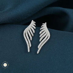 Sterling Silver Sparkling Silver Wings of Grace Stud