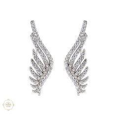 Sterling Silver Sparkling Silver Wings of Grace Stud