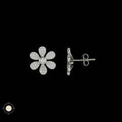 Sterling Silver Sparkling Floral Whispers Earring