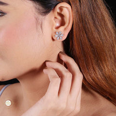 Sterling Silver Sparkling Floral Whispers Earring