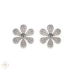 Sterling Silver Sparkling Floral Whispers Earring