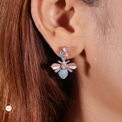 Sterling Silver Sparkling Bee Spark Earring