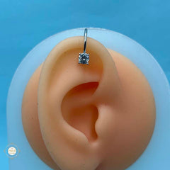 925 Sterling Silver Celeste Spark Mini Hoop Unisex (Piece)