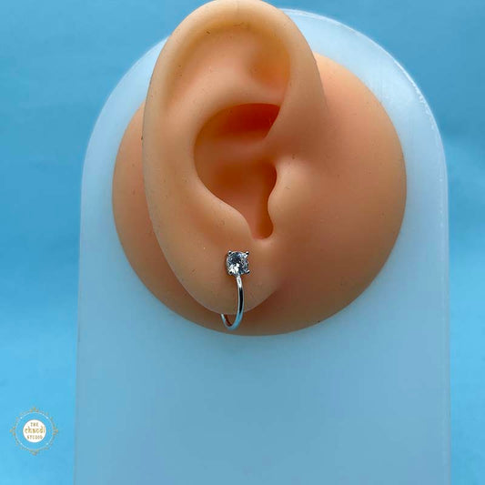 925 Sterling Silver Celeste Spark Mini Hoop Unisex (Piece)