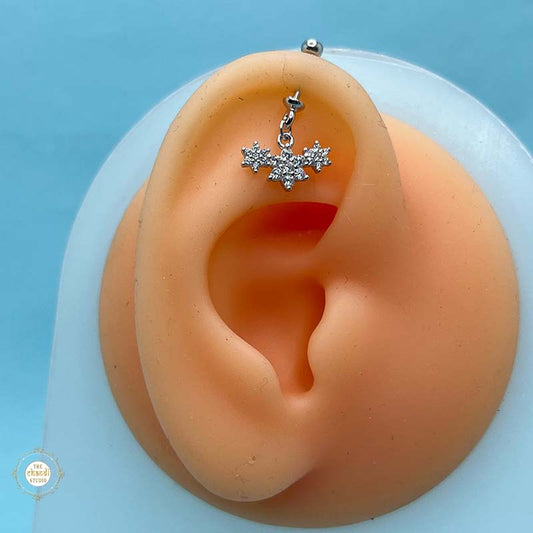 925 Sterling Silver Spark Star Bugdi Earring Unisex (Piece)