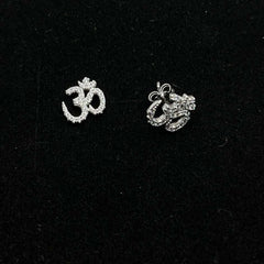 Sterling Silver Sparkling Om Earring