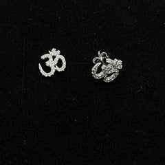 Sterling Silver Sparkling Om Earring