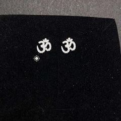Sterling Silver Sparkling Om Earring