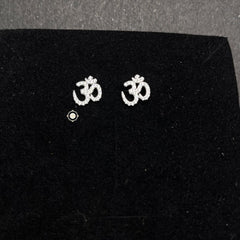 Sterling Silver Sparkling Om Earring