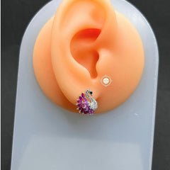 Sterling Silver Sparkling Swan Earring